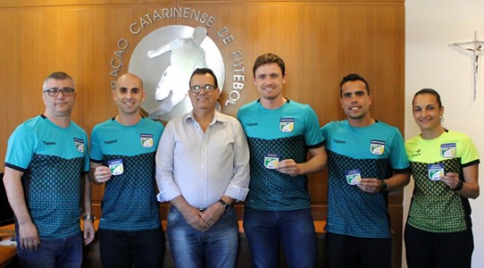 Marco Martins, Fernando Miranda, Rubens Angelotti, Ramon Abel, Gianlucca Perrone e Gizeli Casaril. Foto: FCF