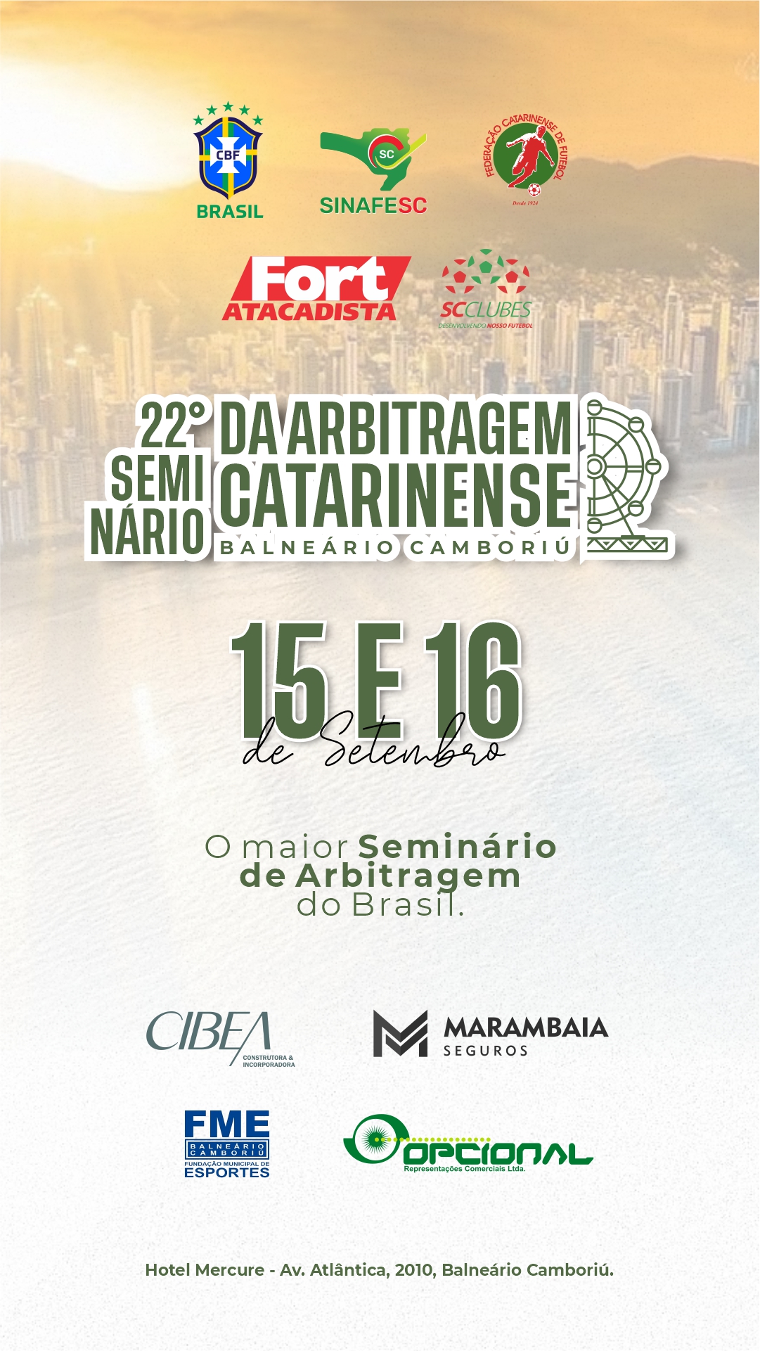 Programação do 22º Seminário da Arbitragem Catarinense