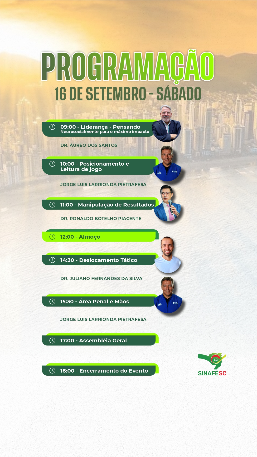 Programação do 22º Seminário da Arbitragem Catarinense